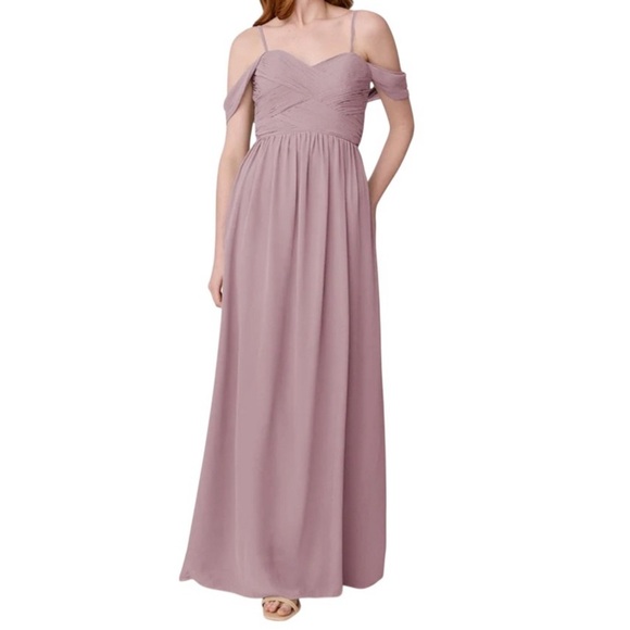 NWT Revelry Kennedy Chiffon Convertible Maxi Dress In Mauve 46” Length Size 12 - Picture 2 of 12
